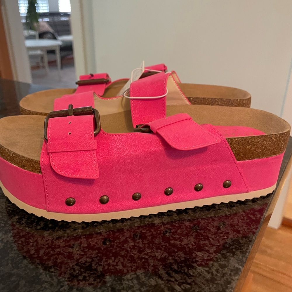 Altar'd State Pink Double Strap Sandals - Picture 2 of 5